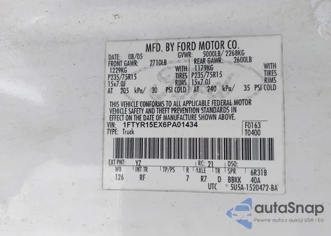 2006 Ford Ranger Super Cab from USA, damaged, VIN 1FTYR15EX6PA01434